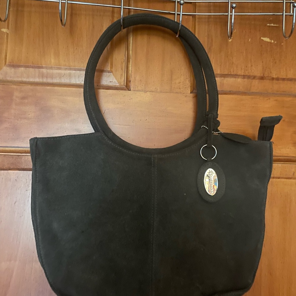 Apostrophe grey Suade purse